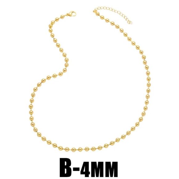 Gold Beaded Ball Chain Necklace Set - Picture 6 of 9